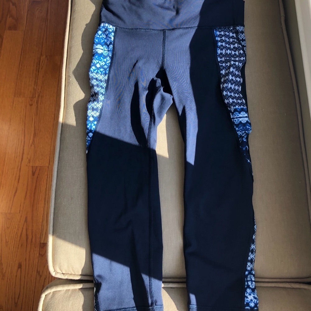 Navy / Blue Gap Sculpt Compression Activewear Yoga Capri Leggings NEW